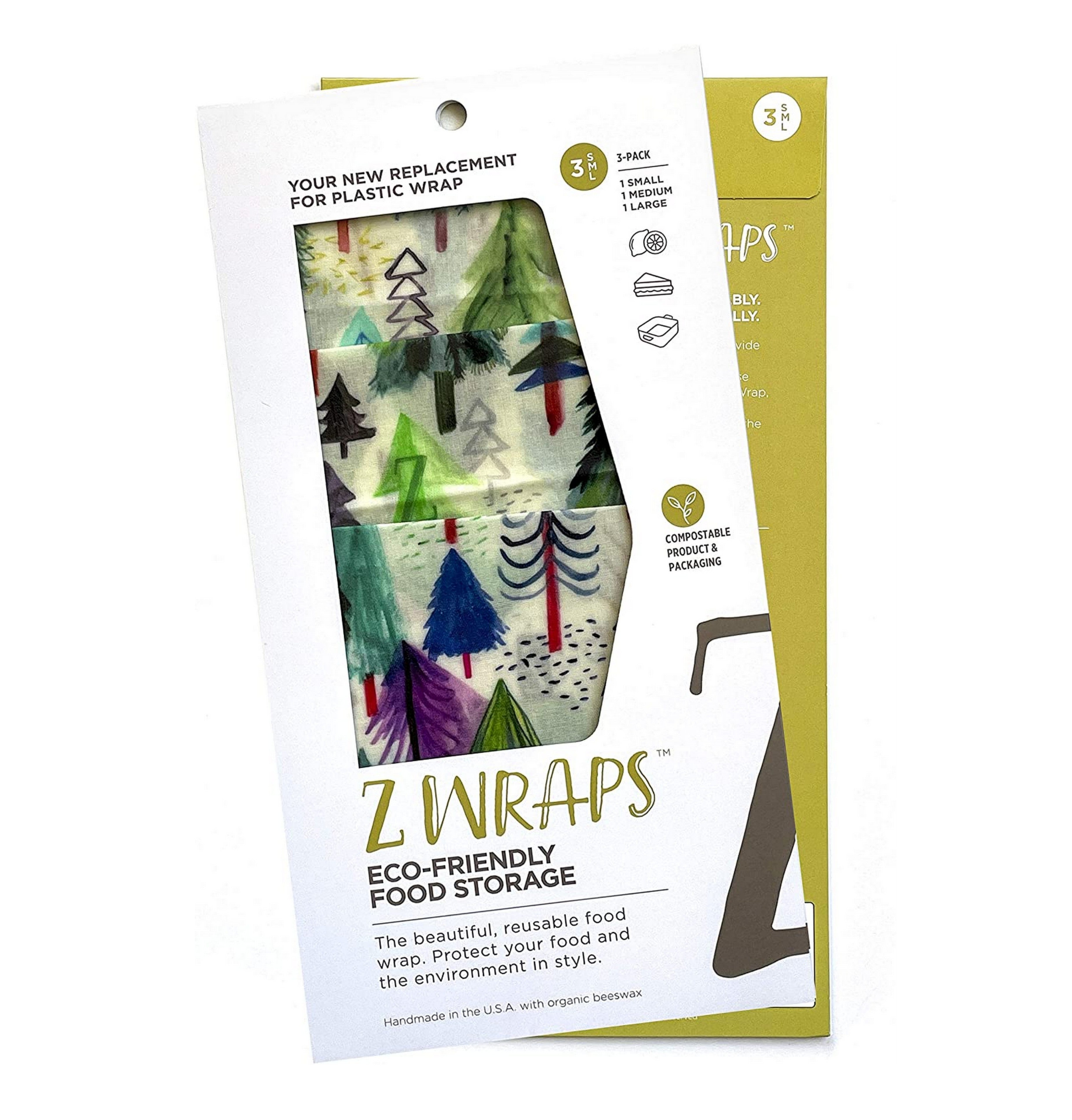 Z Wraps Multi 3-Pack, Reusable Beeswax Food Wrap and Food Storage Save ...