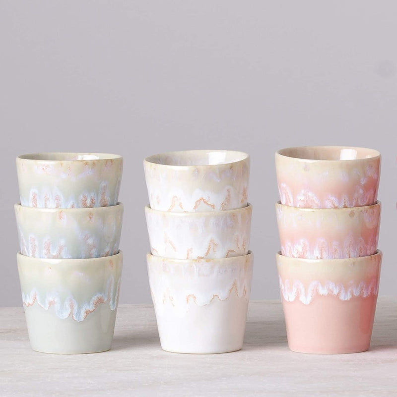 COSTA NOVA Stoneware Ceramic Dish Grespresso Collection Espresso Cups (2-Piece Set) 3 oz (Soft Pink)
