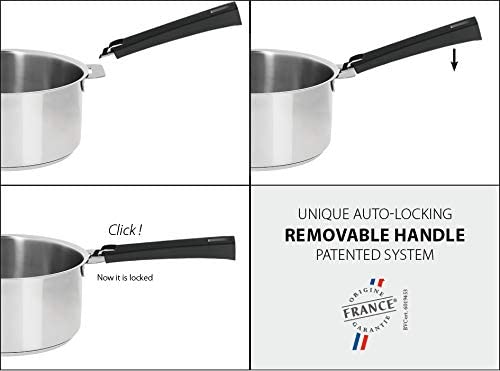 Cristel Strate C14QLKSA Saucepan, 1 quart, Silver