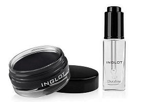 Inglot Duraline & AMC Gel Eyeliner 77 Black Matte Duo/Combo Pack