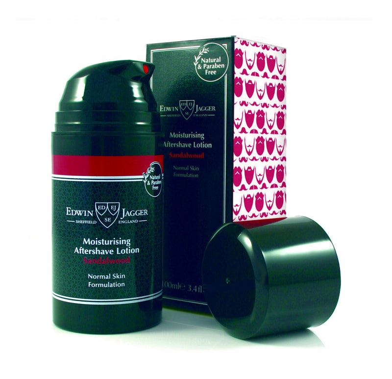Edwin Jagger 99.9% Natural Moisturising Aftershave Lotion - Sandalwood, 3.4-Ounce