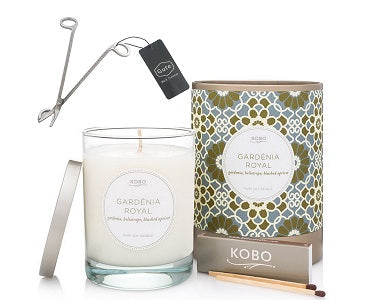 Kobo Candles Gardenia Soy Candle & Gute Wick Cutter (2 Piece Bundle)