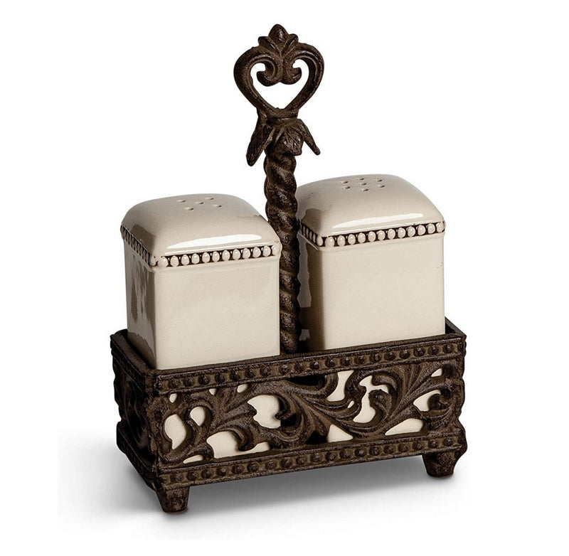 GG Collection 2 Piece Salt and Pepper Shaker and Caddy Serving Set