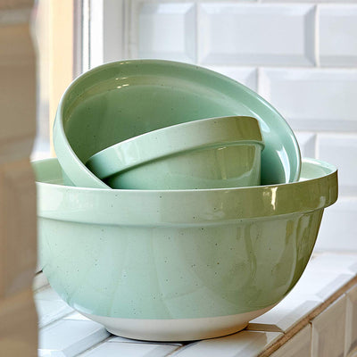 Casafina Fattoria Collection Stoneware Ceramic Large Mixing Bowl 12.25"/211 oz, Retro Green