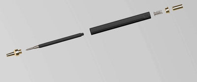 HMM Finely Crafted Aluminum & Brass Pencil, Black & Gold
