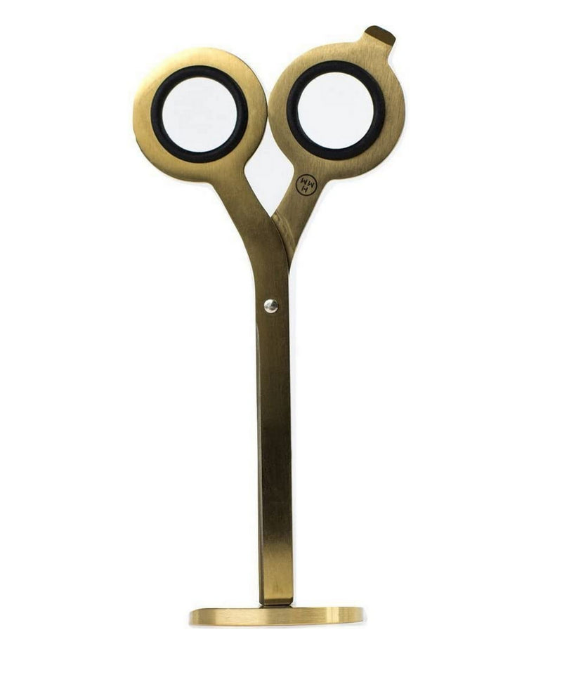 HMM Minimalist Box Cutter Scissors with Base, Gold