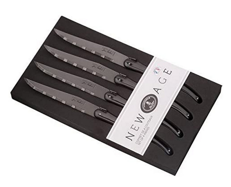 Jean Dubost New Age 4 Piece Steak Knife Set Black