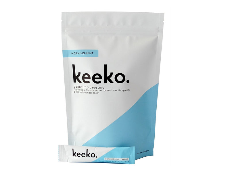 Keeko - Natural/Organic Oil Pulling Sachets (Morning Mint) (14 Packets (2 Week Course))