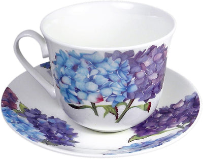 Roy Kirkham Jumbo Breakfast Cup and Saucer in Hydrangea Design