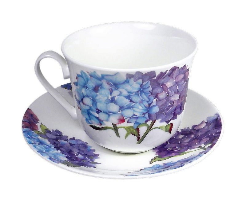 Roy Kirkham Jumbo Breakfast Cup and Saucer in Hydrangea Design