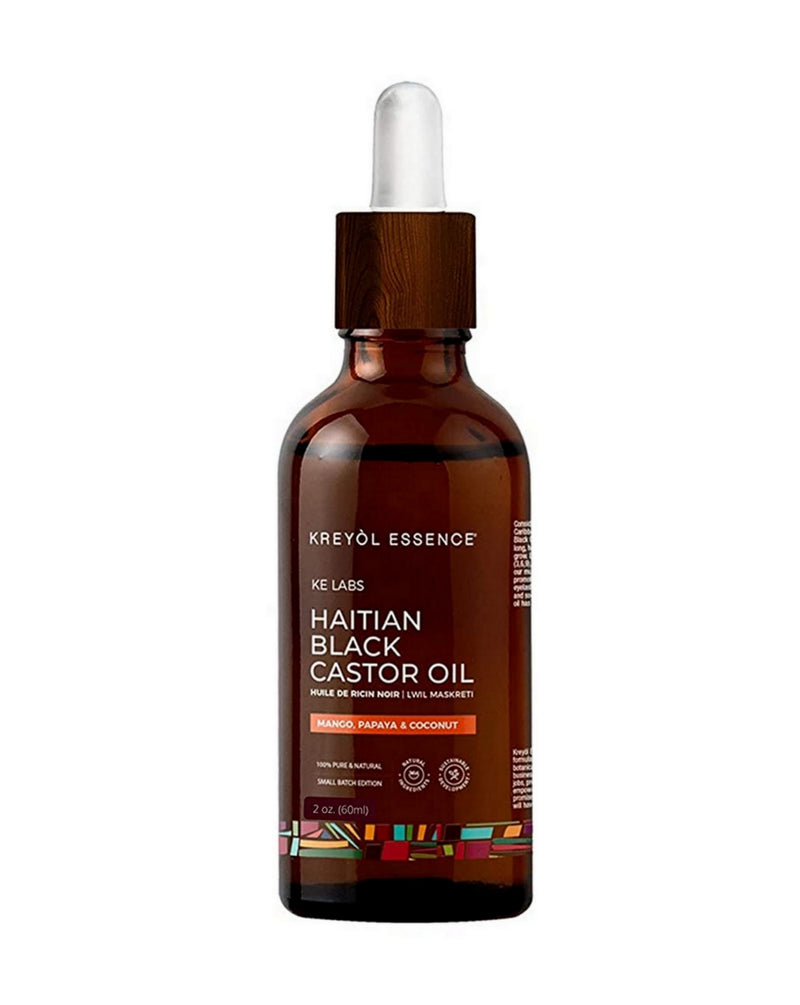 Kreyol Essence Haitian Black Castor Oil for Skin and Hair - Mango,Papaya and Coconut 2 oz.