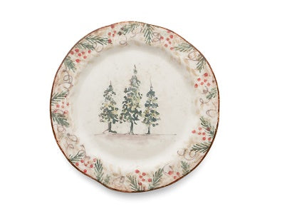 Arte Italica Natale Salad/Dessert Plate, In Shade Cream