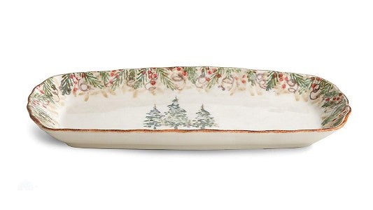 Arte Italica Natale Rectangular Tray, In Shade Cream