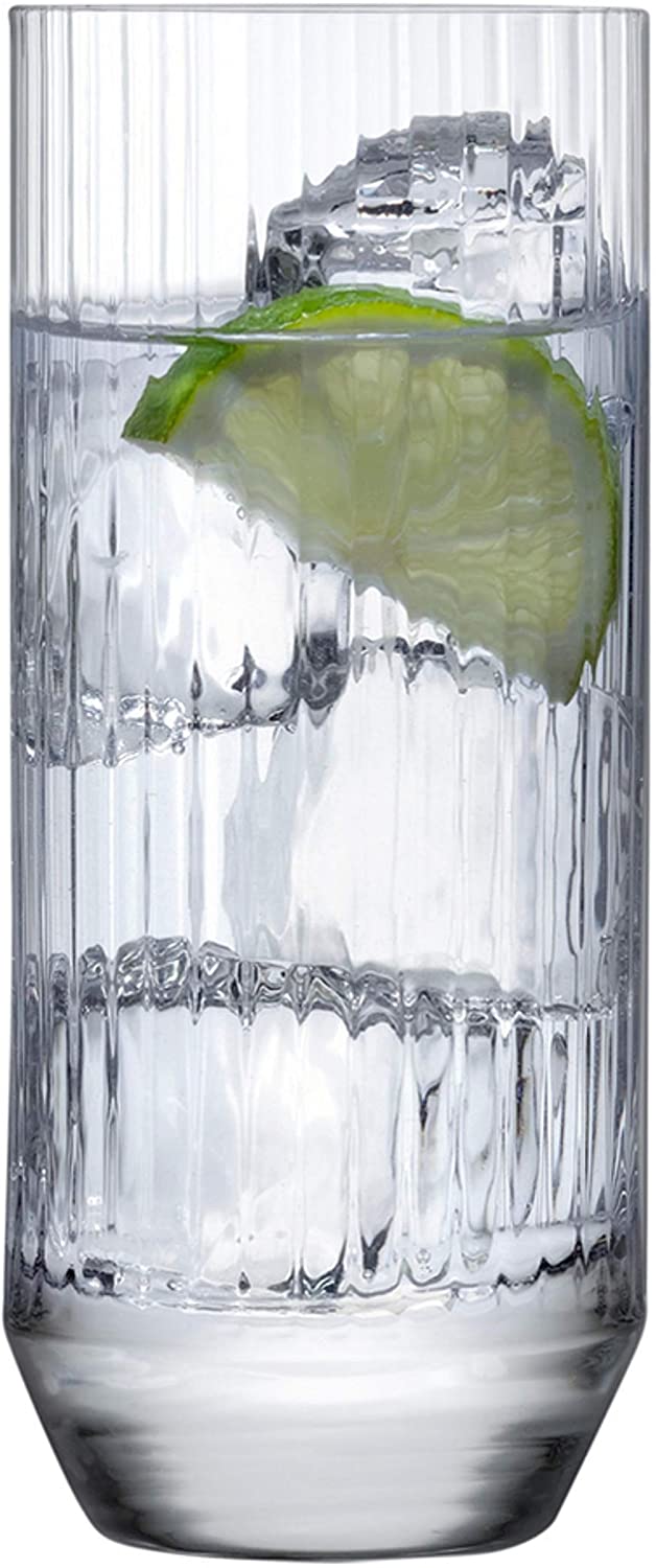 NUDE Glass Big Top Set of 4 High Ball Glasses 10oz Lead-Free Crystal (Set of 4)