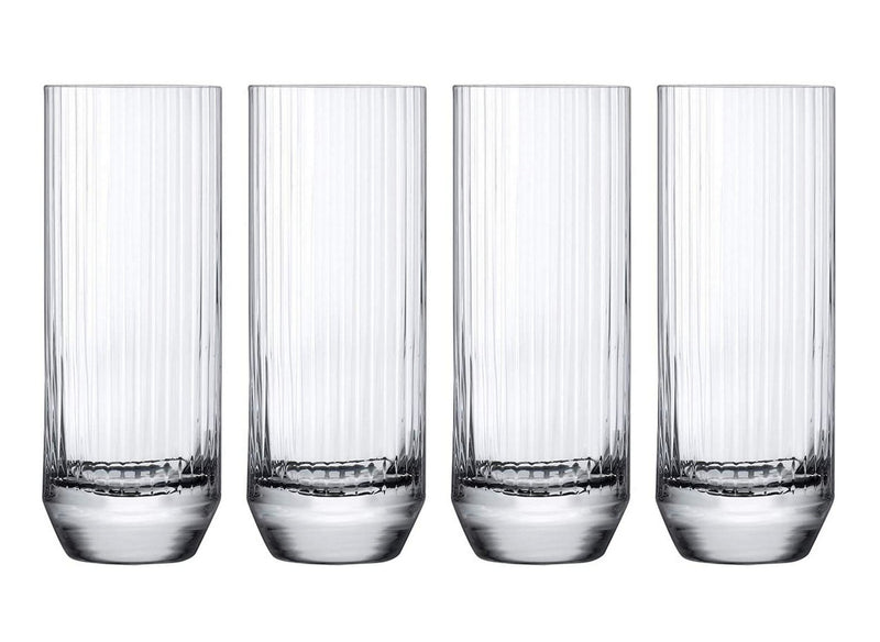 NUDE Glass Big Top Set of 4 High Ball Glasses 10oz Lead-Free Crystal (Set of 4)