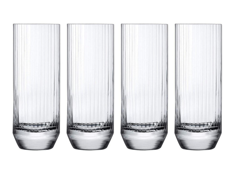 NUDE Glass Big Top Set of 4 Highball Glasses 11.5oz Lead-Free Crystal (Set of 4)