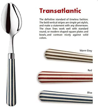 Quid Novi Flatware 16-Piece Stainless Steel Silverware Set Service for 4 - Transatlantic Red Collection