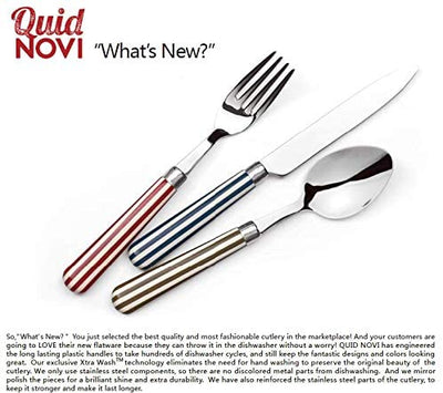 Quid Novi Flatware 16-Piece Stainless Steel Silverware Set Service for 4 - Transatlantic Red Collection