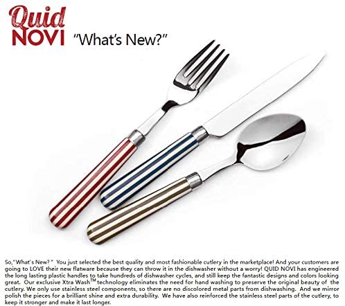 Quid Novi Flatware 16-Piece Stainless Steel Silverware Set Service for 4 - Transatlantic Red Collection