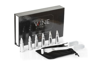 The Wine Savant Bullet Whiskey Stones - Silver