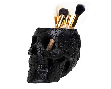 The Wine Savant Skull Makeup Brush Holder Extra Large