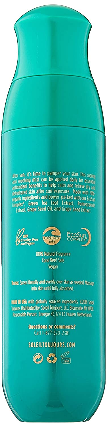 Soleil Toujours Aloe Organic Antioxidant Calming Mist, 3.2 Fl Oz