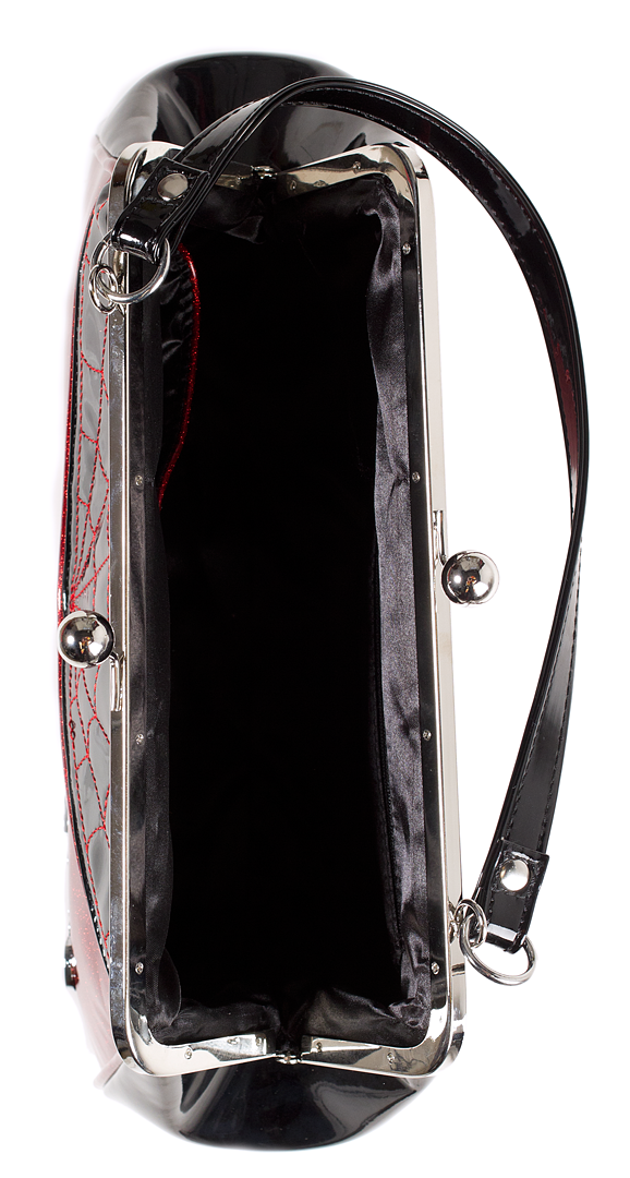 Sourpuss Spiderweb Backseat Baby Purse Red