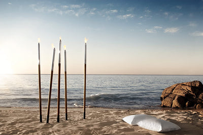 Blomus Torch with Wooden Pole, Cylinder