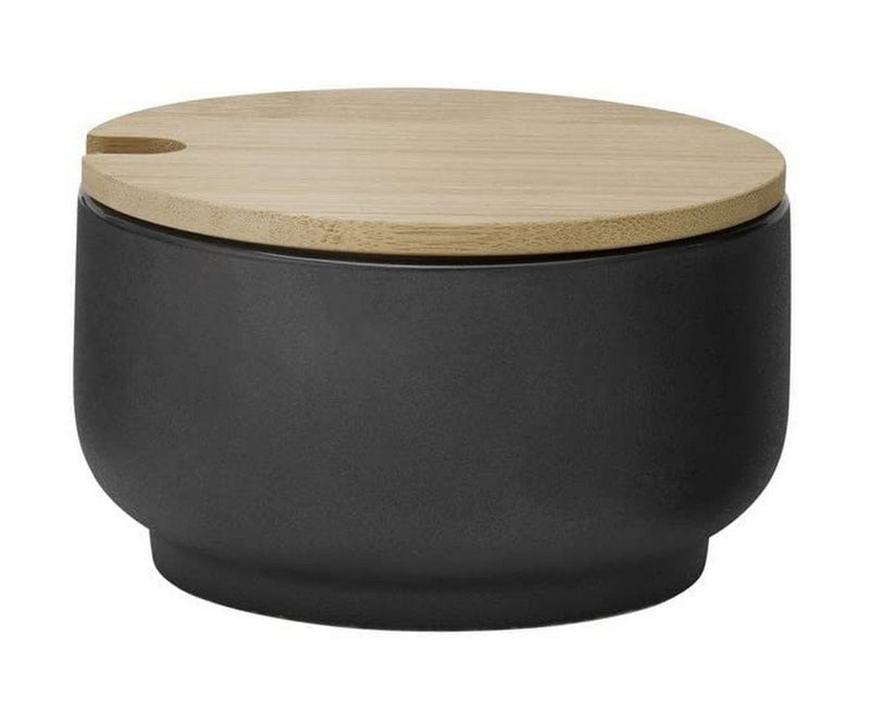 Stelton Theo Sugar Bowl, Stone, Black, 9 x 9 x 5 cm