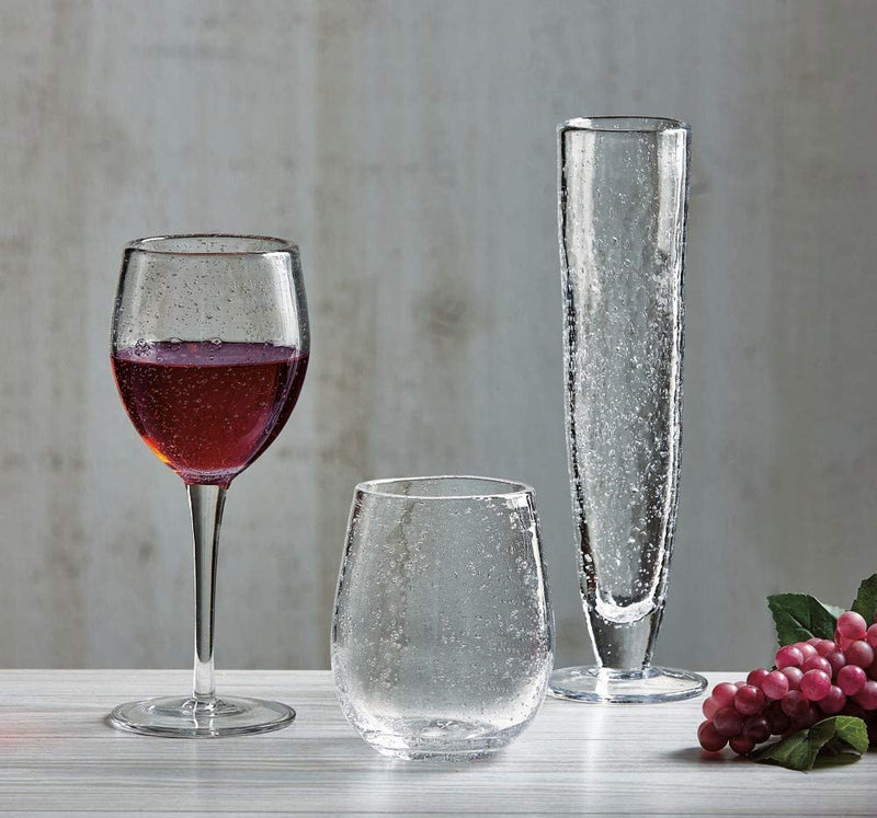 Tag Bubble Glass STEMLESS Wine Clear Set of 4