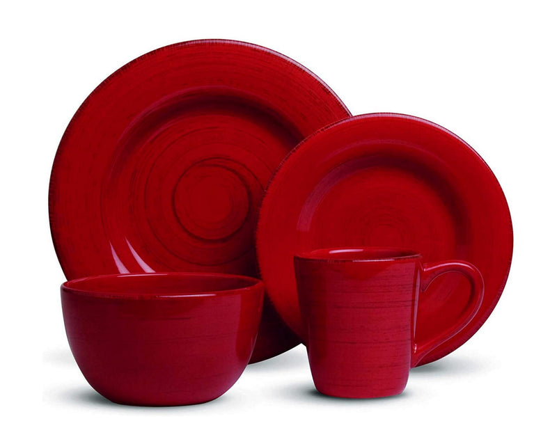 Tag - Sonoma 16-Piece Ironstone Ceramic Dinner Set, A Stylish Way to Bring Bold Color to Your Table, Red