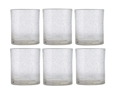 Pack of 6 Tag Bubble Double Old Fashioned Glasses, 15 Oz, Clear