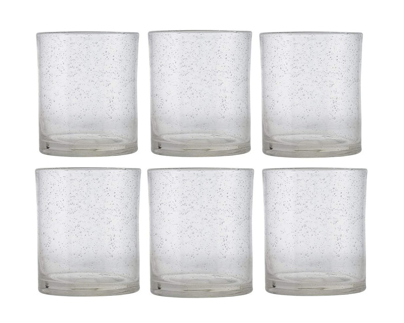 Pack of 6 Tag Bubble Double Old Fashioned Glasses, 15 Oz, Clear