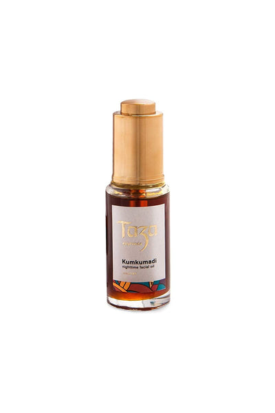 Taza Ayurveda Nighttime Facial Oil | Kumkumadi | Natural | Multi-Correctional | Soothing & Balancing | 25ml