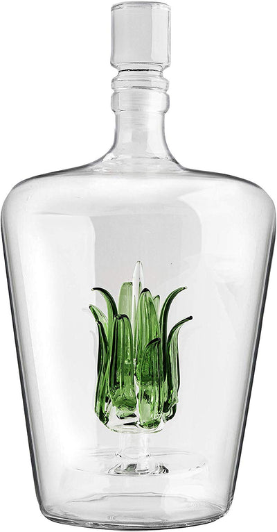 The Wine Savant Tequila Decanter Set With Agave Decanter and 6 Agave Shot Glasses